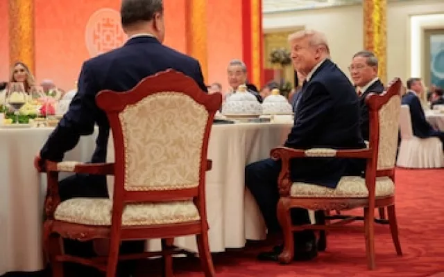 Donald Trump y Xi Jinping durante una reunión oficial.