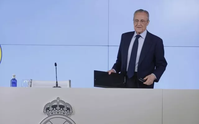 Imagen de Florentino Pérez durante una rueda de prensa.