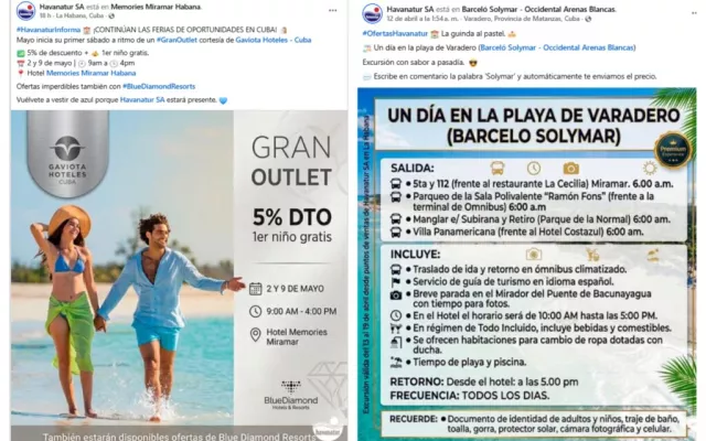 Imagen de promoción turística con ofertas para cubanos.