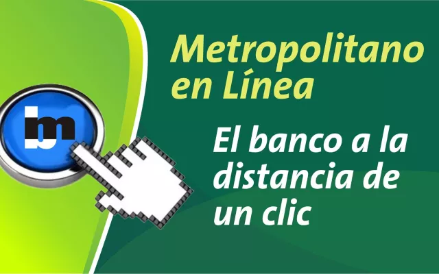 Logotipo y sede del Banco Metropolitano en Cuba.