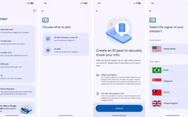 Interfaz de la aplicación Google Wallet mostrando la opción de agregar un pase de identificación digital.