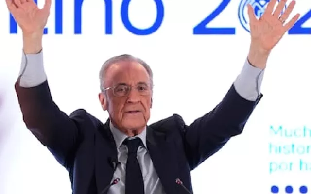 Fotografía de Florentino Pérez durante el proceso electoral del Real Madrid.