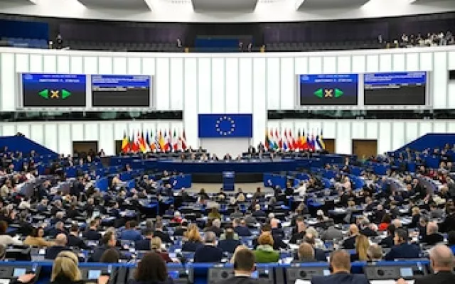 Sede del Parlamento Europeo en Bruselas durante una sesión plenaria.