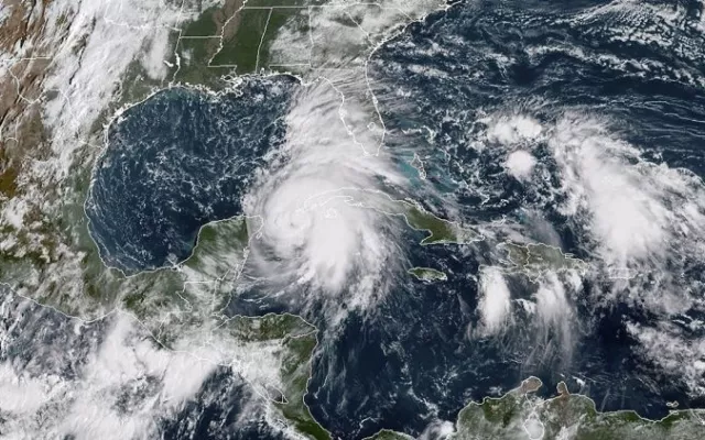 Imagen satelital del huracán Michael durante su paso por Cuba en octubre de 2018.