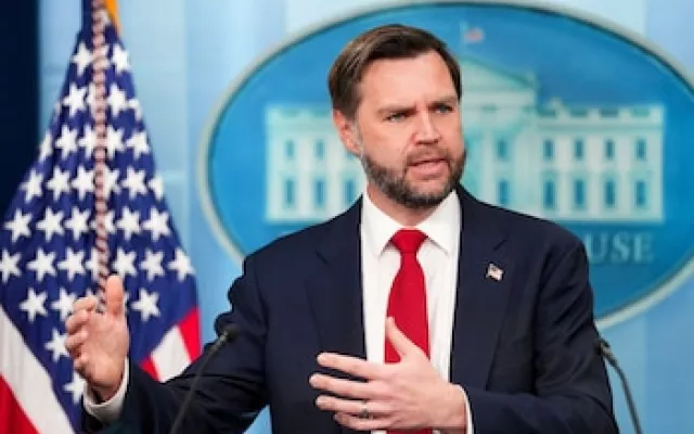 Fotografía de archivo del vicepresidente de Estados Unidos, JD Vance, durante una intervención oficial.