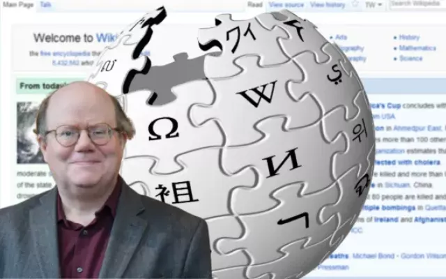 Logotipo de Wikipedia con una interfaz de edición de fondo