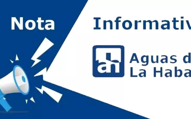 Cartel informativo de la empresa Aguas de La Habana sobre la reprogramación del servicio.