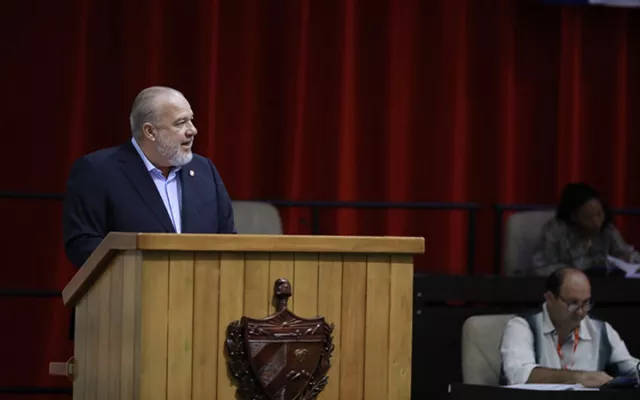 Manuel Marrero Cruz durante su intervención en la Asamblea Nacional del Poder Popular de Cuba.