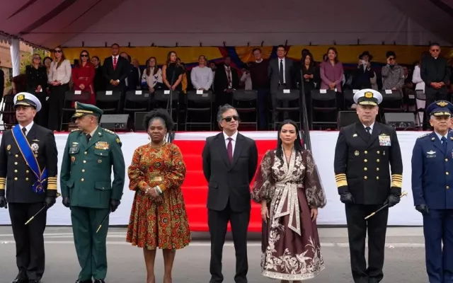 El presidente Gustavo Petro durante el desfile militar por el Día de la Independencia de Colombia.