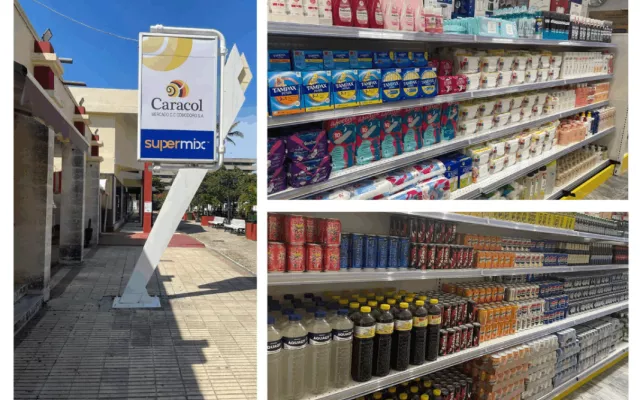 Vista exterior del establecimiento Mercado Caracol Comodoro tras su reapertura.