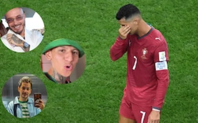 Cristiano Ronaldo en una intervención durante un partido de fútbol.