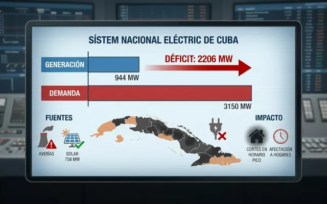 Infografía sobre la situación del sistema eléctrico nacional.