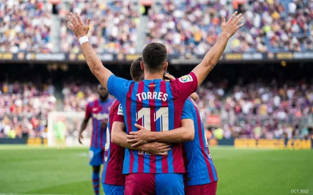 Fotografía de archivo de Ferran Torres celebrando un gol con la camiseta del FC Barcelona.