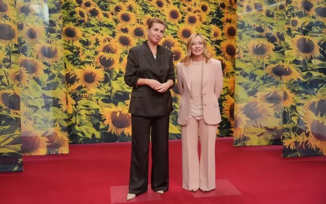 Giorgia Meloni y Mette Frederiksen en una comparecencia conjunta.