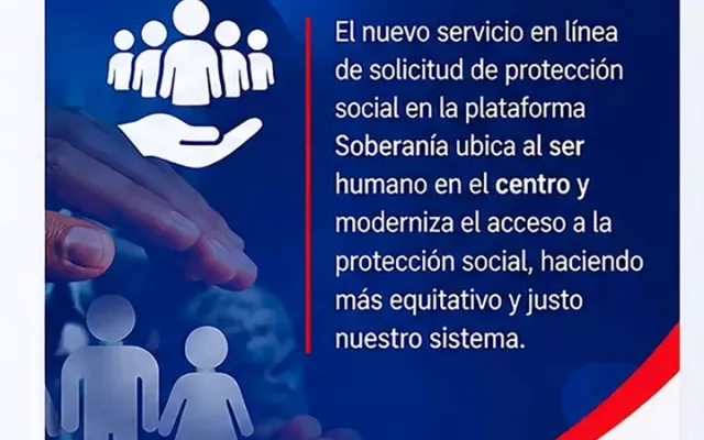 Interfaz de la plataforma digital para trámites de protección social en Cuba.