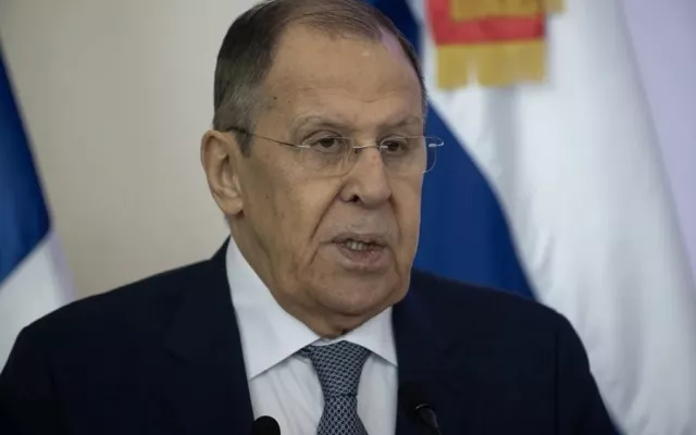 El ministro de Exteriores de Rusia, Serguéi Lavrov, durante una intervención ante los medios sobre el conflicto con Ucrania.