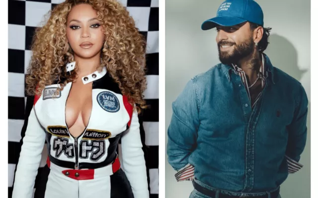 Beyoncé y Maluma posan juntos en una imagen promocional de su nuevo sencillo musical.