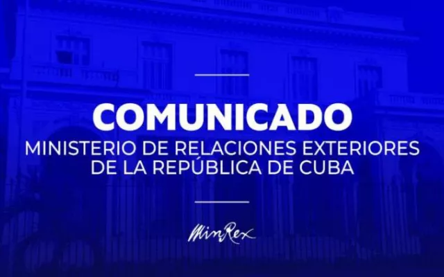 Sello oficial del Ministerio de Relaciones Exteriores de Cuba.