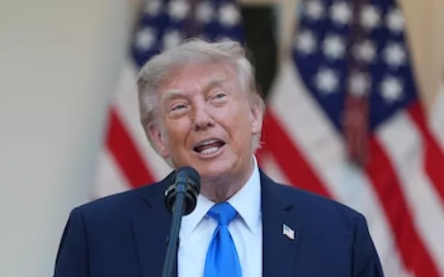 Fotografía de Donald Trump durante una intervención pública.