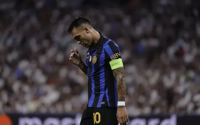 El delantero Lautaro Martínez vistiendo la camiseta del Inter de Milán.