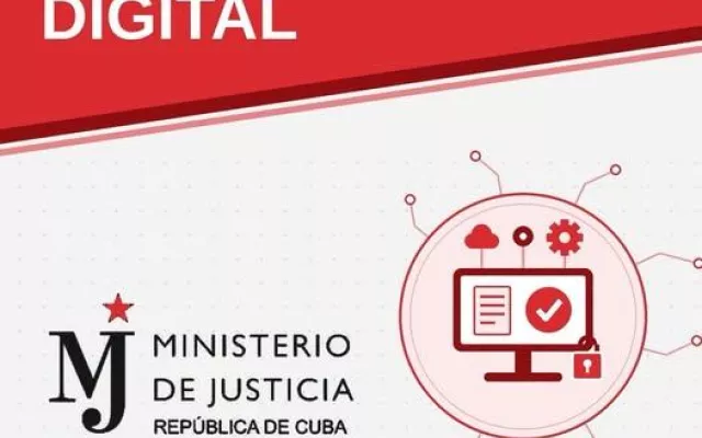 Infografía o imagen institucional representativa de la digitalización del Registro Civil cubano.