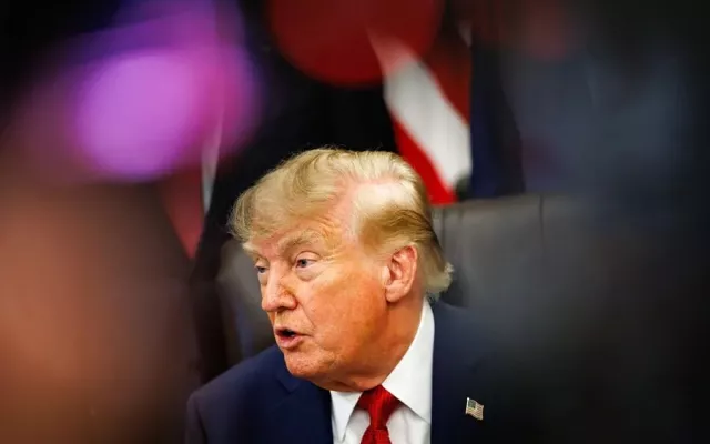 El presidente Donald Trump durante una comparecencia sobre asuntos estratégicos relacionados con Groenlandia.