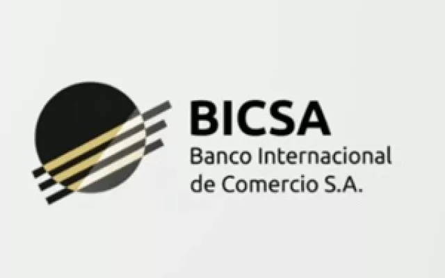 Logotipo y sede del Banco Internacional de Comercio S.A. (BICSA).