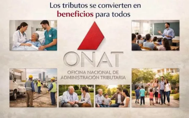 Logotipo y elementos gráficos relacionados con la Oficina Nacional de Administración Tributaria (ONAT).