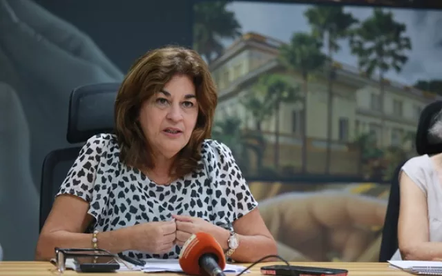 La viceministra de Comercio Exterior y la Inversión Extranjera de Cuba, Déborah Rivas Saavedra, durante una conferencia de prensa en La Habana.