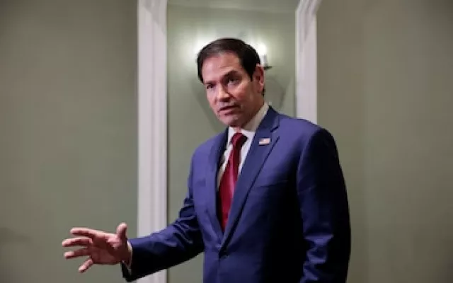 El secretario de Estado estadounidense, Marco Rubio, durante una intervención pública.